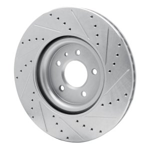 Buick Regal Sportback Brake Rotor (1) - Front Left - R1 Concepts - Drilled & Slotted - Silver - `16-`20